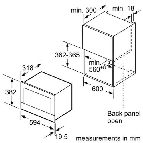 Lò vi sóng Bosch BFL634GS1 9 Kích thước Lò vi sóng Bosch BFL634GS1