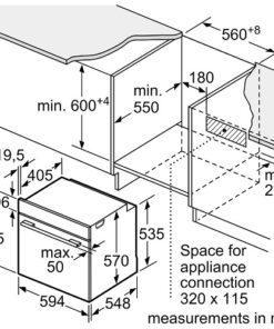 Kích thước Lò nướng Bosch HBG5370B0