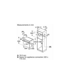 Kích thước của Lò nướng Bosch HBA5360B0K
