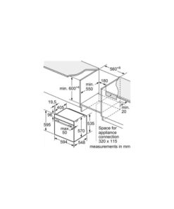 Kích thước của Lò nướng Bosch HBA5360B0K