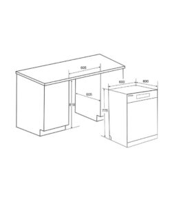 Kích thước máy rửa bát Spelier SP 775 DW-B