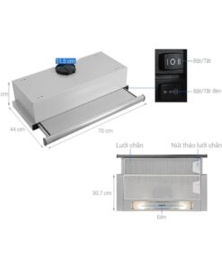 Kích thước máy hút mùi âm tủ Teka TL 7310 SS