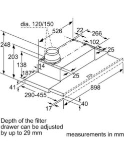 Kích thước máy hút mùi Bosch DFM094W53