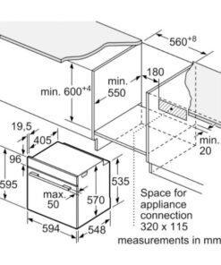 Kích thước của Lò nướng Bosch HBA534EB0K
