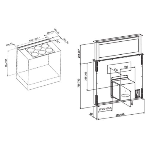 Kích thước Máy hút mùi Rosieres RDD9800/1PN