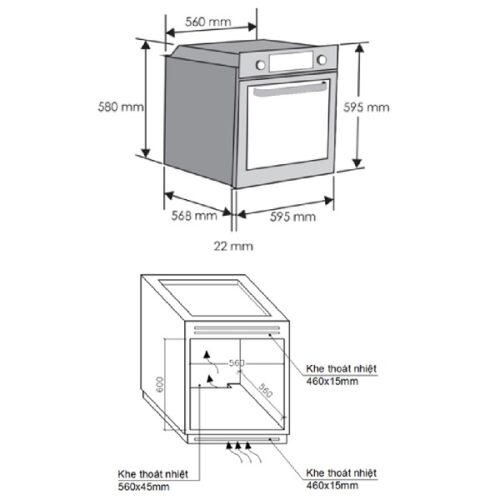 Kích thước Lò nướng Rosieres RFN3151PN/E