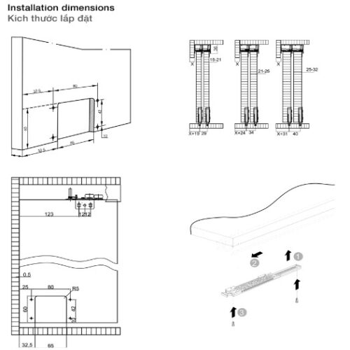 Phụ kiện cửa trượt Hafele 401.30.001