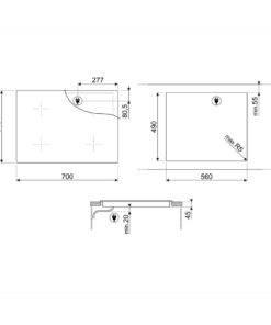Bếp từ 3 vùng nấu Smeg SI1M7733B 536.64.081
