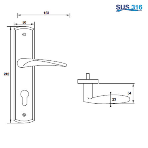 Tay Nắm Gạt Đế Dài C/C 72mm Hafele 903.78.590