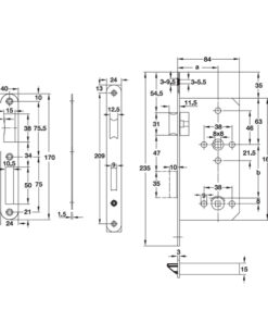 Thiết kế của Thân Khóa Phòng Tắm C/C 78mm Hafele 911.02.158