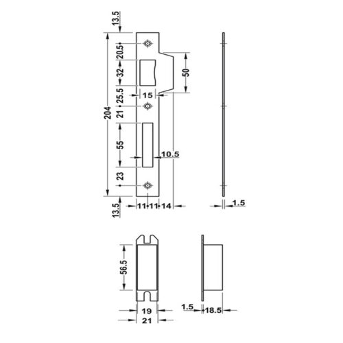 Thiết kế của Thân Khóa Lưỡi Gà Chốt Chết C/C 85mm Hafele 911.02.165