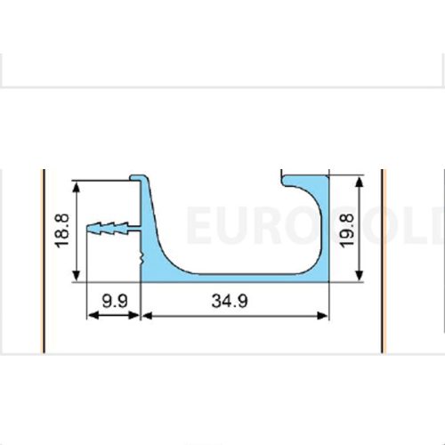 tay nắm âm rãnh không khóa Eurogold K3