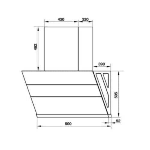 Kích thước máy hút mùi Hafele 538.81.742