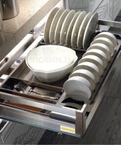 giá bát đĩa hộp gắn tủ dưới Inox 201 Eurogold EU133750