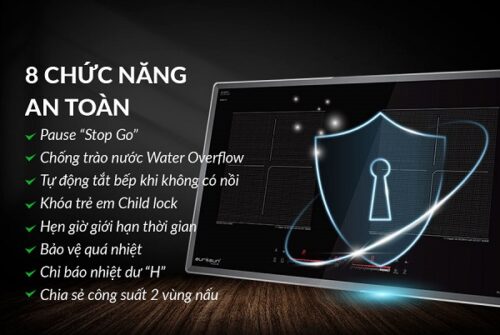 Chức năng an toàn bếp từ kết hợp hồng ngoại Eurosun EU-TE799Pro