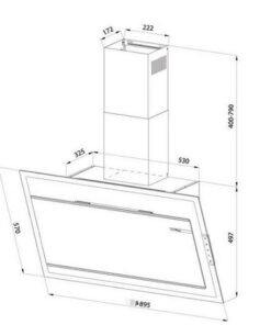 kích thước của máy hút mùi Eurosun EH-90CN78B