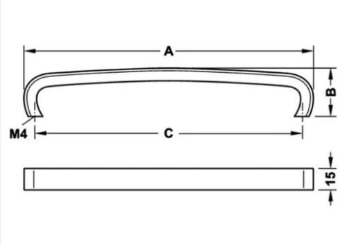 Tay nắm tủ Hafele Nicken mờ 172x34mm 106.69.676