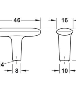Tay nắm vàng mờ 46x31mm Hafele 106.70.123