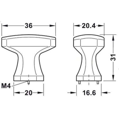 Quả Nắm Tủ H2185 Hafele 106.70.171