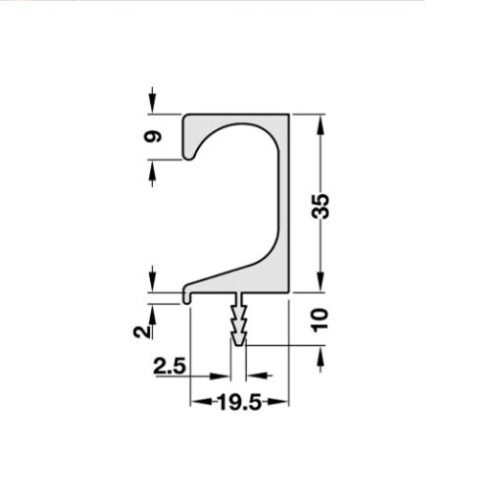 Tay Nắm Dạng Thanh Nhôm 3000mm Hafele 126.27.905