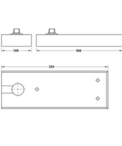 Kích thước bản lề sàn DCL41 EN4 150Kg Hafele 932.84.046