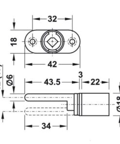 Khóa tủ 3 ngăn chìa sắt Hafele 234.98.611