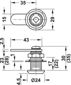 Vỏ khóa cốp SYMO 300 Hafele 235.88.621