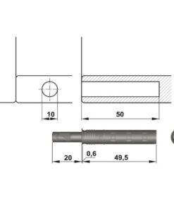 Nêm nhấn vừa đầu cao su Hafele 356.12.313