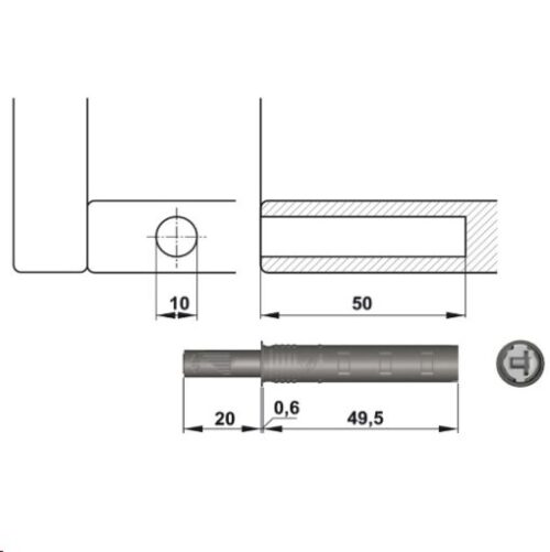 Nêm nhấn vừa đầu cao su Hafele 356.12.313