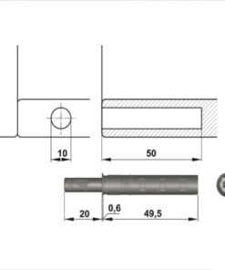 Nêm nhấn vừa đầu cao su Hafele 356.12.513