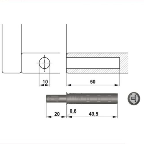 Nêm nhấn vừa đầu cao su Hafele 356.12.513