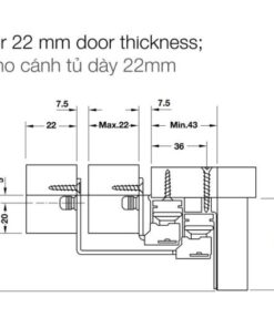 Phụ kiện cửa trượt tủ Slido Space Air 80VF Hafele 406.78.037