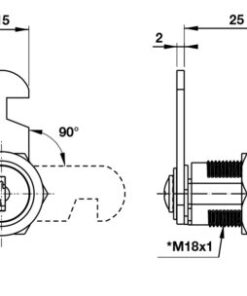 Khóa cam DIY 18 x 25mm Hafele 482.01.111