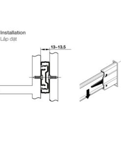 Ray bi giảm chấn 500mm Hafele 494.02.075