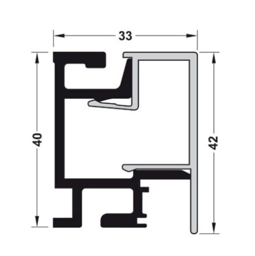 Thanh nhôm gắn tường 600mm Hafele 521.00.006