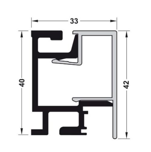 Thanh Nhôm Gắn Tường Dài 900mm Hafele 521.00.009