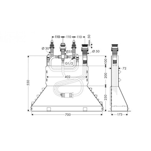 Bộ âm cho bộ trộn bồn tắm 4 lỗ 589.29.951