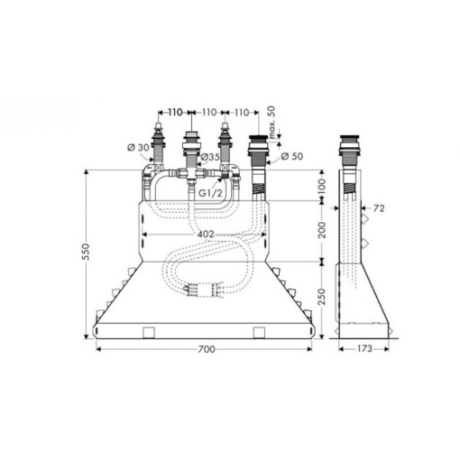Bộ âm cho bộ trộn bồn tắm 4 lỗ 589.29.951
