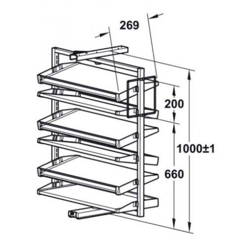 Kệ để giày 1000mm màu xám Hafele 806.22.500