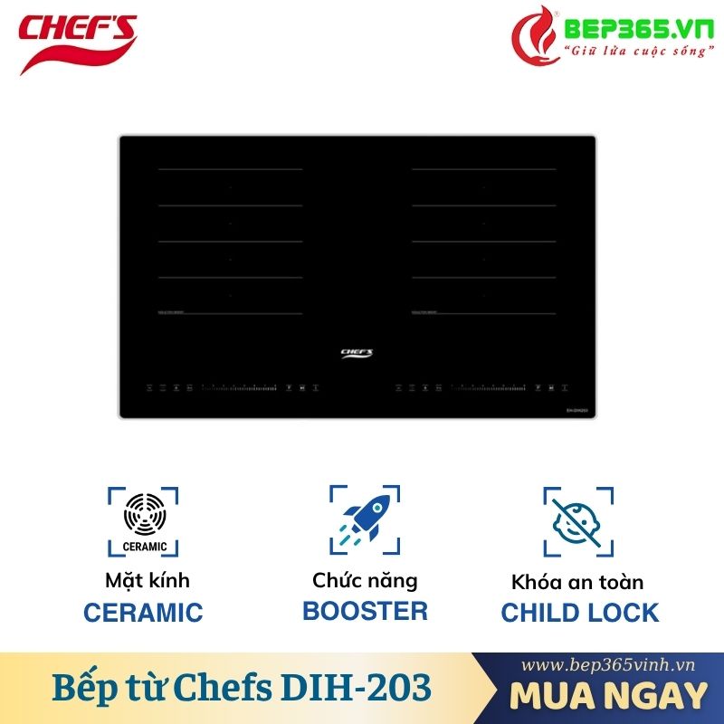 Bếp từ đôi Chefs EH-DIH203 3 Bếp từ đôi Chefs EH-DIH203