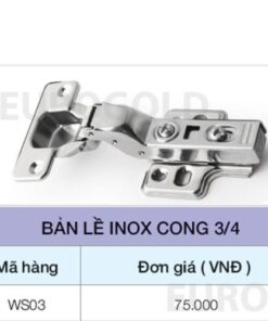Bản lề inox cong 3/4 Eurogold WS03