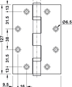 Kich thước của Bản lề lá 2 vòng bi 120Kg Hafele 926.98.138