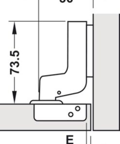 Kích thước của Bản lề lọt lòng Metalla A DIY 110º Hafele 493.03.025