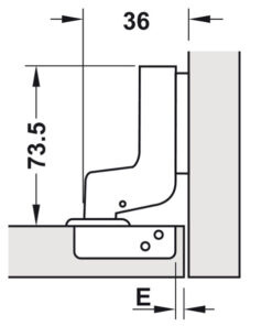 Bản lề lọt lòng Metalla SM 110° giảm chấn Hafele 315.11.752