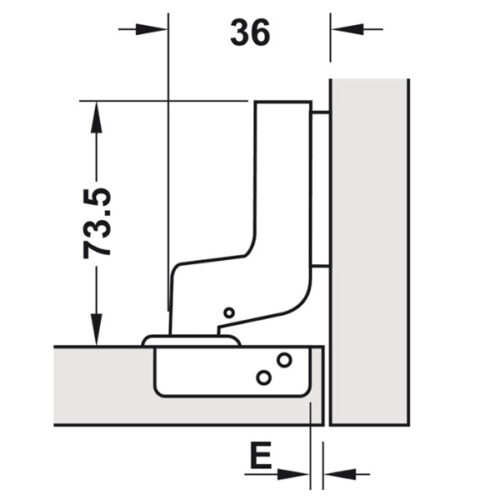 Bản lề lọt lòng Metalla SM 110° giảm chấn Hafele 315.11.752