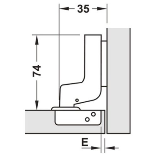 Bản lề lọt lòng Metalla SM 110º DIY Hafele 483.01.722 5 Kích thước của Bản lề lọt lòng Metalla SM 110º DIY Hafele 483.01.722