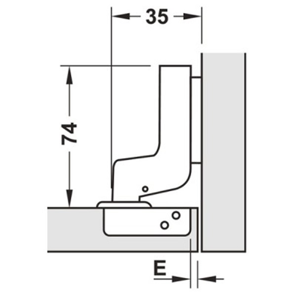 Bản lề lọt lòng Metalla SM 110º DIY Hafele 483.01.722 4 Kích thước của Bản lề lọt lòng Metalla SM 110º DIY Hafele 483.01.722