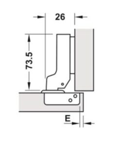 Kích thước của Bản lề Metalla SM không bật 110° trùm nửa Hafele 315.18.301