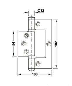 Kích thước của Bản lề nâng hạ 45Kg Hafele 926.96.100
