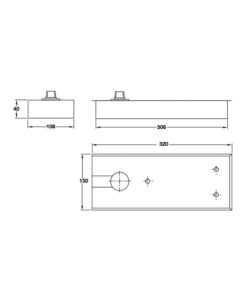 Kích thước của Bản lề sàn EN3 100Kg Hafele 932.79.030